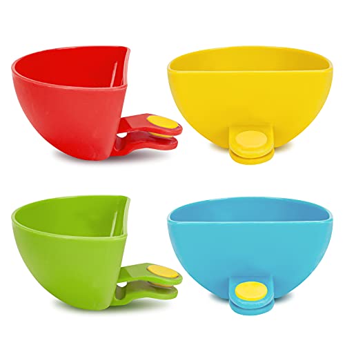 Dip Clip for Bowls Plates 4PCS Plastic Dip Clip Bowl Plate Holder Chip and Dip Serving Set Sauce Holder for Spice Tomato Sauce Salt Veggie Vinegar Ketchup Chips (4 Colors)