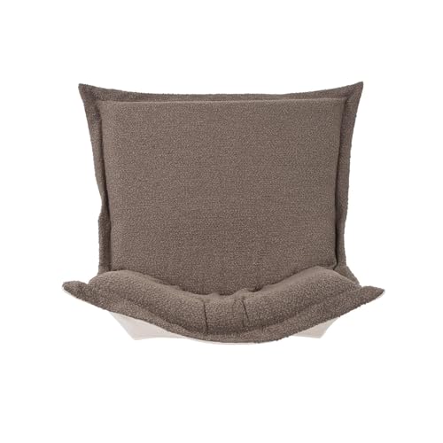 Howard Elliott Collection Scroll Puff Cushion – Luxury Removable Boucle Polyester Cushion, Hand Finished, Indoor Use, Fits Scroll Chair, Rocker & Ottoman, 19.3H x 15.7W x 2.8D in, Chocolate & Natural - color: Brown, size: 7"D x 40"W x 49"H