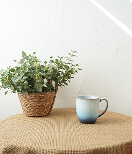 Bosmarlin Ceramic Coffee Mug Set of 4, 17 Oz, 3 Colors to Choose, Tea Cups, Dishwasher and Microwave Safe, Reactive Glaze… (17 Oz, Blue) - color: Blue