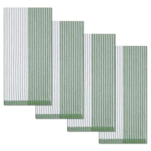 Homaxy Premium 100% Cotton Kitchen Towels 18"x28", 4 Pack, Green | Large Kitchen Hand Towels, Soft and Absorbent Tea Towel, Dish Towels with Hanging Loops - color: Grass Green, size: 18 x 28 - 4 Pack