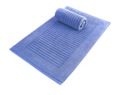 CTT - 2 Piece Bathroom Rugs Set, 100% Cotton Bath Mats, Comfy & Highly Absorbent Bathroom Floor Mats, Machine Washable | 20"x32" (Royal Blue) - color: Royal Blue