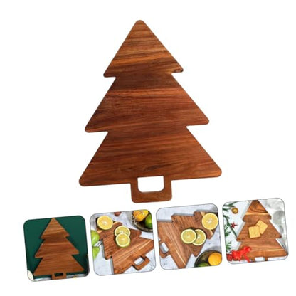Christmas Tree Shaped Wooden Cutting Board Multifunctional Charcuterie Platter for Cheese Bread Cake and Appetizers Holiday Kitchen Decor