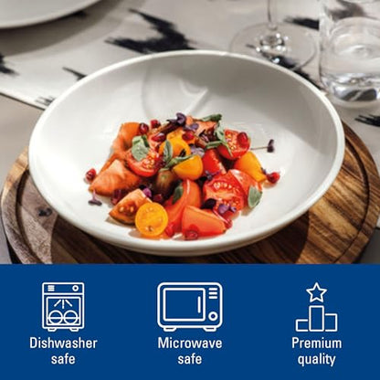 Villeroy & Boch Artesano Original 16 Piece Dinnerware Set, Creamy White | Premium porcelain dinnerware set, made in Germany, dishwasher and microwave safe, a wedding registry set