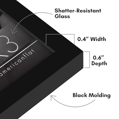Americanflat 2x3 Picture Frame - Slim Molding - Black | Wall or tabletop display with included easel, secure turn-tab backing, fits photos, posters and art - color: Black, size: 2x3