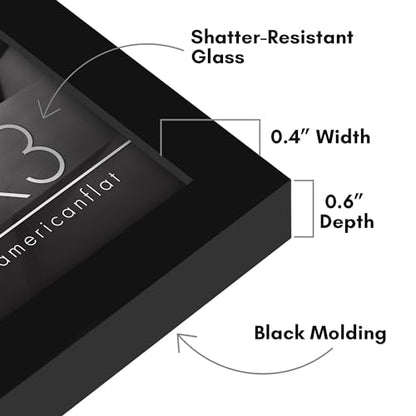 Americanflat 2x3 Picture Frame - Slim Molding - Black | Wall or tabletop display with included easel, secure turn-tab backing, fits photos, posters and art - color: Black, size: 2x3