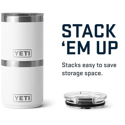 YETI Rambler 10 oz Ceramic Lined Lowball 2.0, Vacuum Insulated with MagSlider Lid, White - color: White