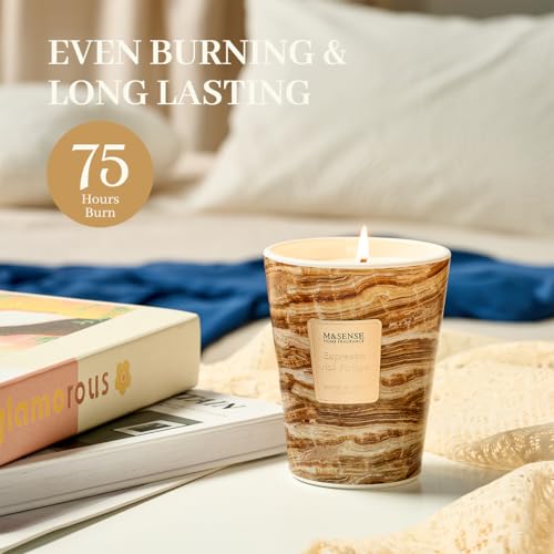 M&SENSE Espresso Hot Fudge Scented Soy Candle, 3 Wick Highly Scented 14.1 Oz 75H, Aromatherapy Christmas Gift for Women and Men - color: EspressoHotFudge, size: Medium
