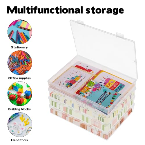 Rainmae 5" x 7" Photo Storage Box, 10 Pack Extra Large Photo Boxes, Acid-Free Photo Storage Containers, Seed Organizer Craft Storage Box for Pictures, Tasks, Scrapbooking, Stationery Storage, Clear
