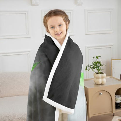 Erosebridal Leaves Flannel Blanket,Leaf Sherpa Blanket, Herb Botanical Bed Blanket for Kid Teens Boys Teens, Grey Grunge Style Plush Blanket, Green Baby 30"x40" - color: Jcxs946, size: Baby(30"x40")