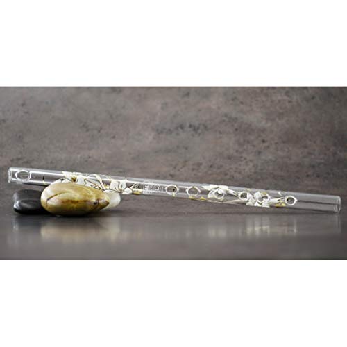 Hall Crystal Flute 22201 - Offset Glass Flute in D - White Lily - color: White Lily