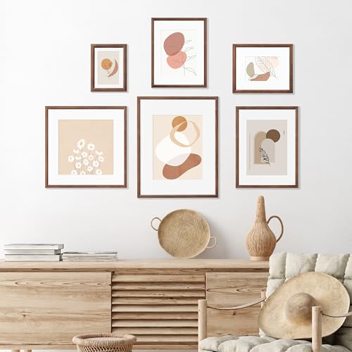 8x10 Picture Frame Natural Solid Walnut Photo Frames with 5x7 Removable Mat Wall Hanging Large Handcrafted Frame with HD Plexiglass Wall and Tabletop Display Large Poster Frame - color: Walnut, size: 8X10,1P