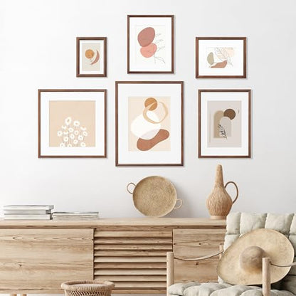 8x10 Picture Frame Natural Solid Walnut Photo Frames with 5x7 Removable Mat Wall Hanging Large Handcrafted Frame with HD Plexiglass Wall and Tabletop Display Large Poster Frame - color: Walnut, size: 8X10,1P