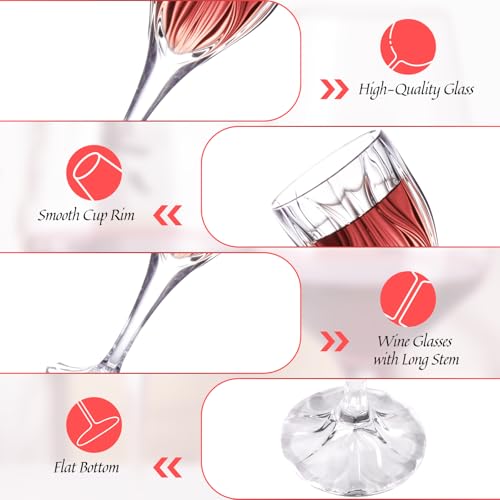 KAMMAK Crystal Red Wine Glasses Set of 2, 8 oz Stemmed Glasses, 780N | Hand Blown, Bordeaux Wine Glasses, Thin Rim & Long Stem, Red & White, Daily Use, Wedding or Birthday Gift for Women - size: 7KPSP780N