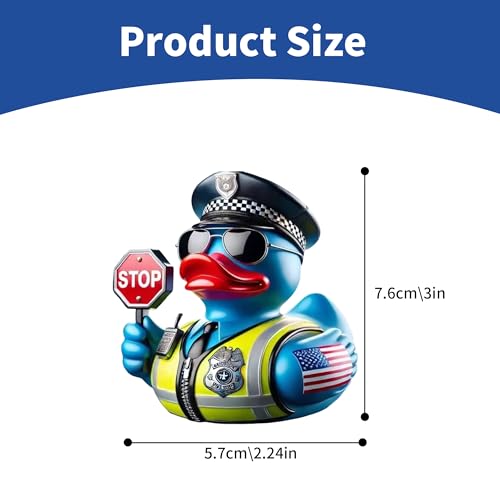 Traffic Police Resin Duck Figurines | Hand-Painted Resin Collectible Duck Ornaments, Novelty Home Decor & Display Gifts