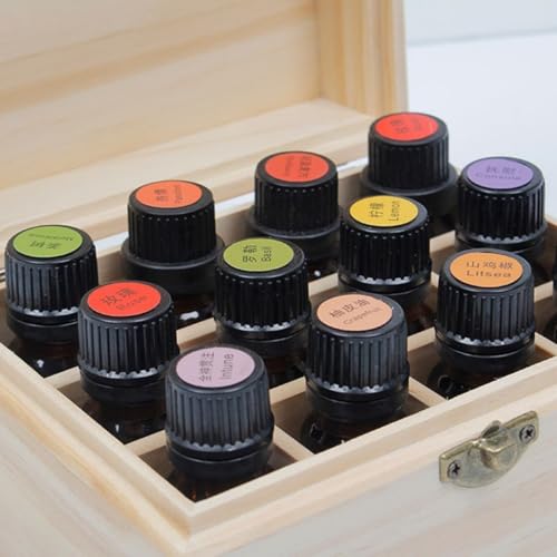 Anktily Unfinished Wooden Storage Organizer Box with Lid, Unpainted Wood Case Box for Small Keepsakes, Jewellery, Tea Bag Holder Case (25 Grids C) - style: 25 Grids C