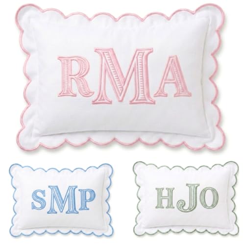 Monogram Pillow Cover, Embroidered Pillow Covers, Personalized Initials Name Pillowcase, Custom Monogrammed Baby Pillows, Nursery Decorations, Couch Bed Room Pillow Case - color: 05