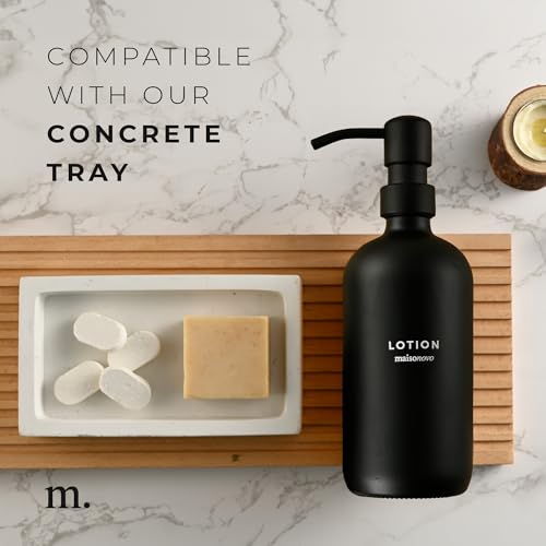 MaisoNovo Soap Dispenser 2-Piece Set | 16.9oz Black Bottles with Black Plastic Pumps - color: Black/Black