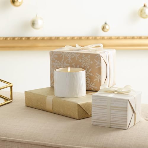 Thymes Frasier Fir Candle, Gilded Collection, Wood Grain Ceramic Design with 24-Karate Gold Rim, Mountain Fresh Fragrance, Elegant Winter Scents - Gifts for Women and Men (Petite, 6 Oz) - size: 6 oz