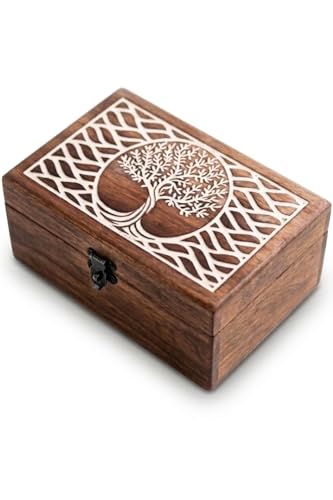 Rustic Decorative Storage Box With Lid (8X5X3") Cajas De Madera Para Decorar| Wooden Recipe / Keep Sake Box For Memories, Caja De Madera Para Regalo, Cajitas Decorativas, Wooden Boxes For Centerpieces | Cajas De Madera Para Decorar| Wooden Recipe, Caja De