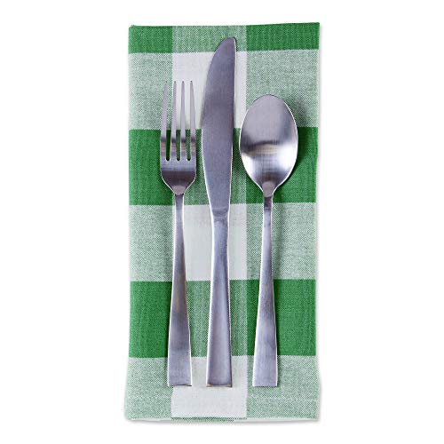 DII Buffalo Check Collection, Classic Farmhouse Cloth Napkin Set, 20x20, Green & White, 6 Piece - color: Green & White, size: 20" x 20" (Set of 6)