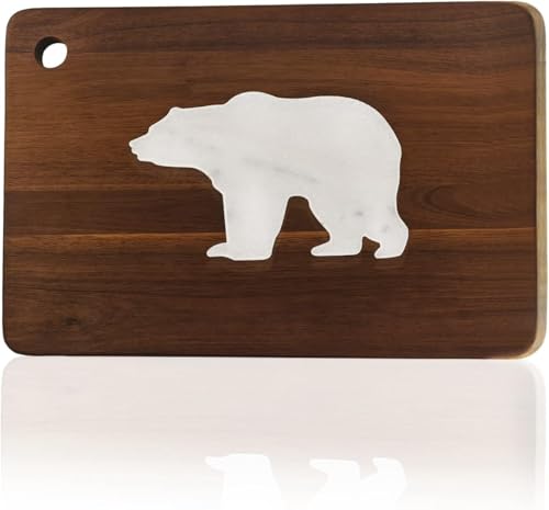 Acacia Wood Cutting Boards with Marble Large Charcuterie Cheese Boards Serving Boards for Steak Fruits 16.5x11 inches Easy to Store & Clean, Housewarming Gifts