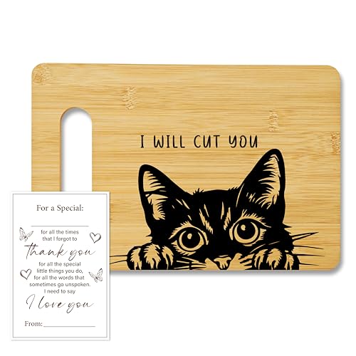 Funny Black Cat Cutting Board-I Will Cut You, Charcuterie Board for Kitchen Decor, House Warming Gifts for Cat Lovers Couples Friends -06 - color: I Will Cut You