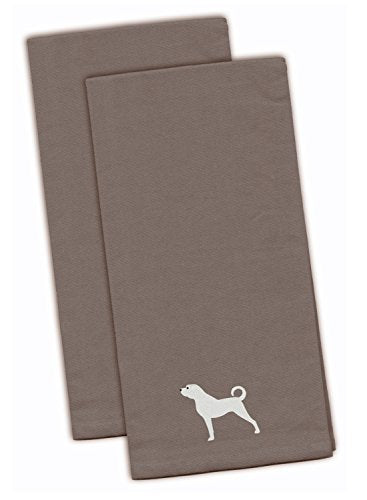 Caroline's Treasures BB3477GYTWE Anatolian Shepherd Gray Embroidered Towel Set of 2 Decorative Bathroom Guest Hand Towel for Hand, Face, Tea, Dishcloth, 19 X 25, Grey - color: Grey, style: Anatolian Shepherd