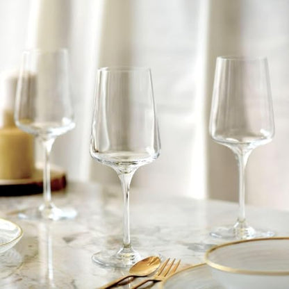 Krosno White Wine Glasses Set of 4, 13.5 oz, Infinity Collection | Wine Tumbler with Stem, Lead-Free Crystal Glassware, Drinking Glasses, Elegant Cups, Home & Restaurant, Dishwasher Safe - size: White Wine 13.52 oz Set of 4