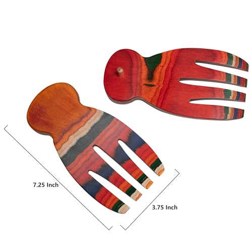 2 Pcs Salad Hands, Pakkawood Salad Tongs for Serving Salad Mixes, 7.25” Large Salad Servers Set, Kitchen Cooking Utensil, Serving Utensils for Tossing & Serving - color: Pakkawood Salad Hands