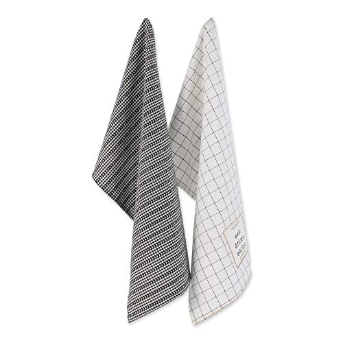 DII Home Sweet Farmhouse Kitchen Collection, Potholder/Oven Mitt/Dishtowel Set, Black, 4 Count - color: Black, size: Potholder/Oven Mitt/Dishtowel Set