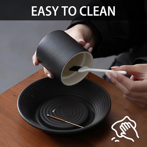 Ceremony Incense Holder (Ceramic Cup-Black)
