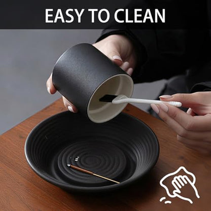 Ceremony Incense Holder (Ceramic Cup-Black)