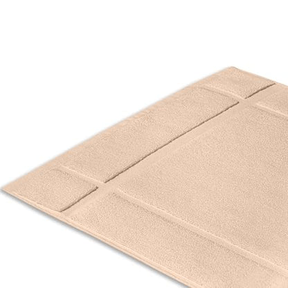 100% Cotton Bath Mat 24x17 Inches, 1350 GSM Thick Plush, Soft Absorbent, Oeko-Tex Certified, Durable Construction – Beige - color: Beige