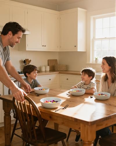 Pasta Bowls Set of 8, 34oz Speckled Ceramic Bowls Set for Serving Salad, Pasta, Soup, Dinner, 8" Wide and Deep Bowls, Dishwasher & Microwave Safe, Matte Terracotta Base (Gray White) - color: Gray White, size: 8pcs