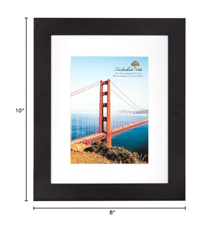 Rustic Picture Frame with Mat (Black, 8x10 inches) - color: Black, size: 8x10 inches