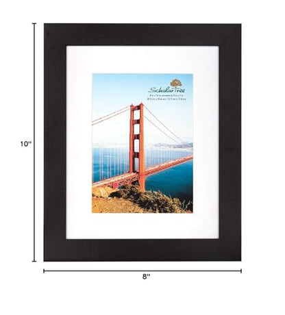 Rustic Picture Frame with Mat (Black, 8x10 inches) - color: Black, size: 8x10 inches