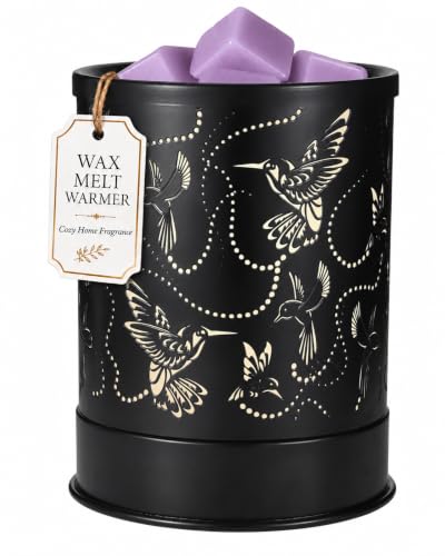 Nawaza Wax Melts Warmer Scented Metal Electric LED Burner Hummingbird Flock | Wax cubes & candle melter, essential oil burner, home office bedroom decor, fragrance warmer gift - style: Hummingbird Flock