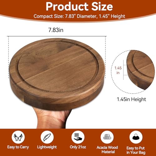 Mini Charcuterie Boards Set, Cheese Board and Knife Set, Acacia Wood | Small Cheeseboard for Outdoor Picnic, Camping, Small Kitchen, House Warming Gift, Wedding Gift for Couple