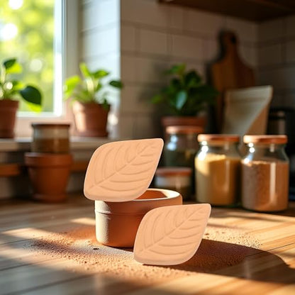 2Pcs Brown Sugar Keeper Saver for Keeping Moist Fresh Reusable Leaf Clay Keep Conditioning Humidity Kitchen Gadgets Storage Containers Sets Food Containers（52 * 35mm）