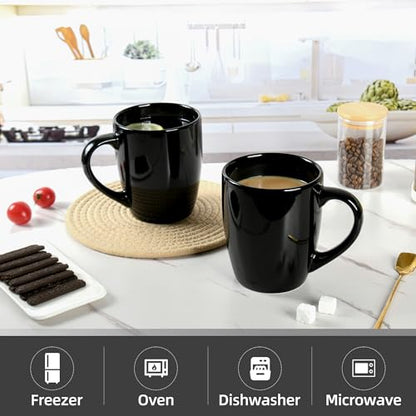 BYCNZB 27OZ Extra Large Ceramic Coffee Mug, Jumbo Coffee Mugs, Big Tea Cups with a Large Handle for Office and Home set of 2 (Black) - color: Black