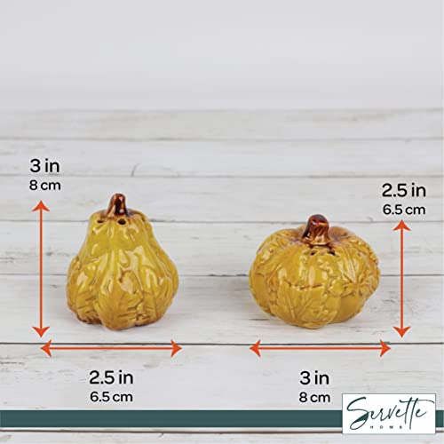Porcelain Harvest Salt and Pepper Shakers - Green - color: Green Squash