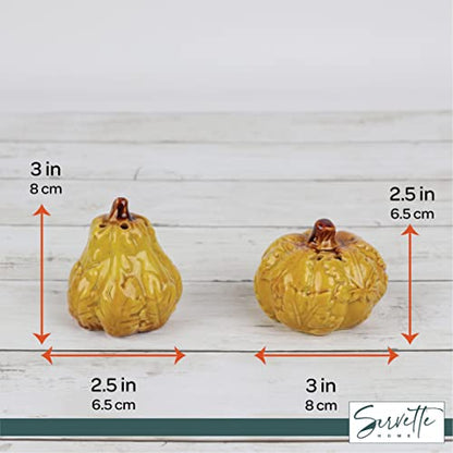 Porcelain Harvest Salt and Pepper Shakers - Green - color: Green Squash