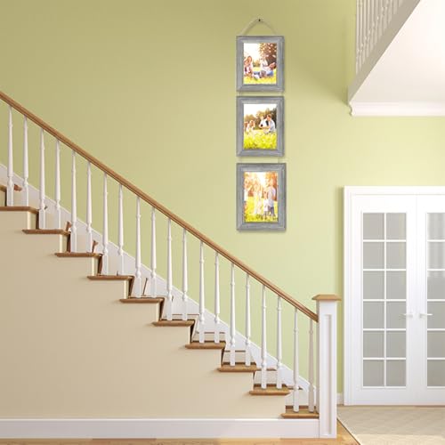 5x7 Wall Hanging Picture Frames Collage with 3 Opening Frames Grey 2 Pack - color: Grey, size: 5x7- 2 Pack