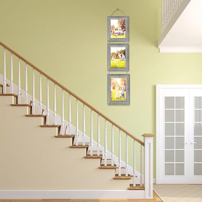 5x7 Wall Hanging Picture Frames Collage with 3 Opening Frames Grey 2 Pack - color: Grey, size: 5x7- 2 Pack