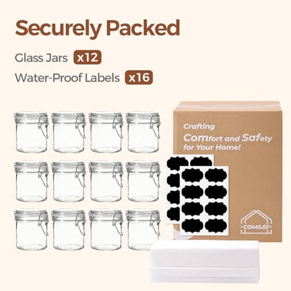 ComSaf Small 8 oz Glass Jars with Airtight Lids 12 Pack Jam Pantry | Jelly jars, Sourdough discard, Spices crafts, Pantry organization, Small size, Kitchen cabinet storage, Sourdough starter - size: 8oz*12