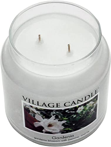 Village Candle Gardenia Large Glass Apothecary Jar Scented Candle, 21.25 oz, White (Pack of 6) - color: Gardenia, size: 21.25 oz. (Pack of 6)