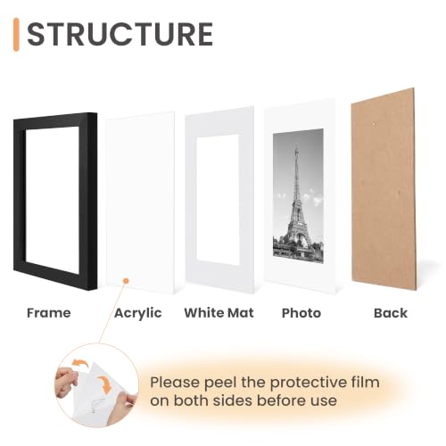 upsimples 11x14 Picture Frame Set of 10, Display Pictures 8x10 with Mat or 11x14 Without, Multi Photo Frames Collage for Wall Display, Black | Fit 8x10 with Mat and 11 x 14 Photos, Wall or Tabletop Display, For Gallery Hallway Living Room, For Christmas -