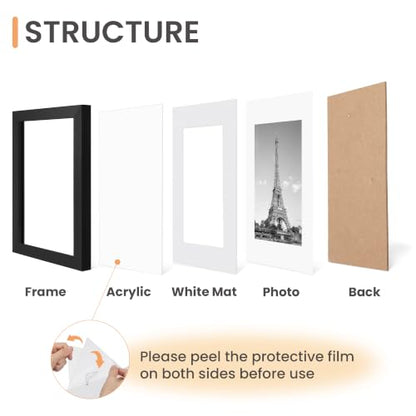 upsimples 12x16 Picture Frame Set of 10, Display Pictures 8.5x11 with Mat or 12x16 Without, Multi Photo Frames Collage for Wall Display, Black | Fit 8.5x11 and 12 x 16 Photos, Wall or Tabletop Display, For Gallery Hallway Living Room, For Christmas - colo