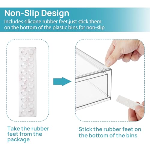 Vtopmart Clear Stackable Storage Drawers, 4 Pack Wide Plastic Organizers | Clear Pull-Out Plastic Drawers, Stackable Design for Makeup Palettes, Cosmetics, Beauty Supplies, Vanity, Cabinet and Desk - style: 4pack Wide