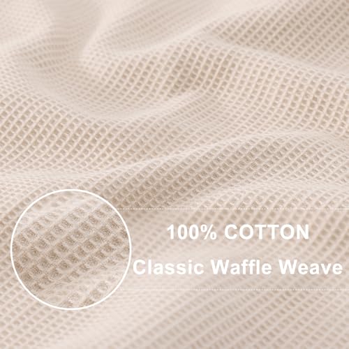 Homaxy 100% Cotton Waffle Weave Kitchen Towels, 4 Pack, Beige | Soft and Absorbent Dish Towels, 16 x 26 Inches Quick Dry Hand Towels - color: Begie, size: 16 x 26 - 4 Pack
